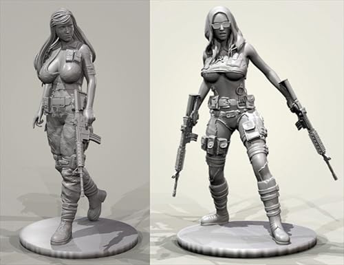 VHGHHVEJ 1/35 Sci-Fi Agent Weiblicher Soldat aus Resin Modellbausatz Unbemaltes und unmontiertes Resin Modell (2 Personen) //l9S2z3 von VHGHHVEJ