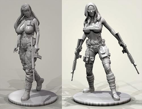 VHGHHVEJ 1/35 Sci-Fi Agentin Soldatin Resin Modellbausatz Unbemalte und unmontierte Figuren Resin Modellbausatz (2 Personen)//L9e2Z1 von VHGHHVEJ
