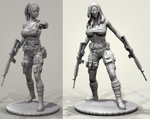 VHGHHVEJ 1/35 Sci-Fi Agentin Soldatin Resin Modellbausatz Unbemalte und unmontierte Figuren Resin Modellbausatz (2 Personen)//L9e2Z2 von VHGHHVEJ
