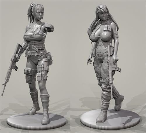 VHGHHVEJ 1/35 Sci-Fi Agentin Soldatin Resin Modellbausatz Unbemalte und unmontierte Figuren Resin Modellbausatz (2 Personen)//L9e2Z3 von VHGHHVEJ