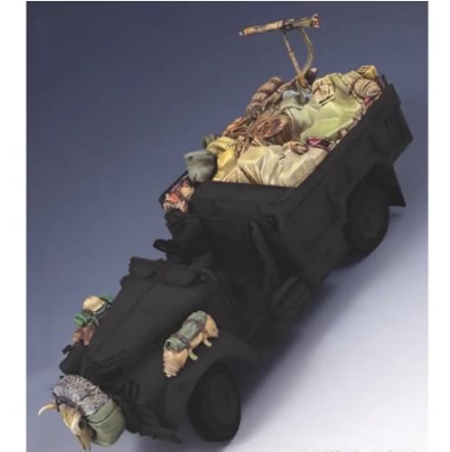 VHGHHVEJ 1/35 WWII Car Parcel Parts Resin Soldier Model Kit Unbemalte und unmontierte Figur Resin Model Kit (No Car) //L7e3Z8 von VHGHHVEJ