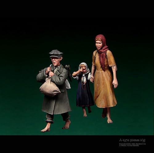 VHGHHVEJ 1/35 WWII European Refugee Resin Model Kit Unbemalter und unmontierter Soldat Resin Model Kit // J9M4O6 von VHGHHVEJ