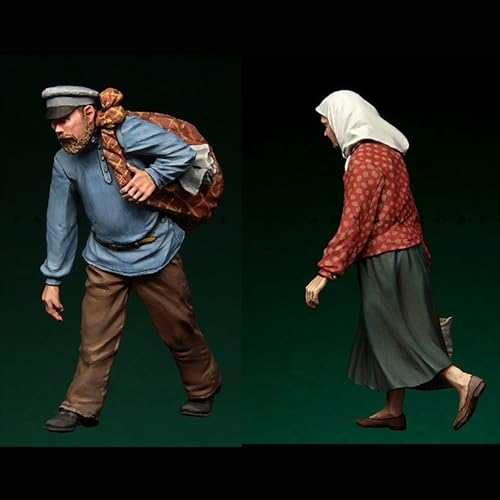 VHGHHVEJ 1/35 WWII European Refugee Soldier Resin Model Kit Unbemalt und unmontiert Soldier Resin Model Kit (2 Personen) //F9G5O5 von VHGHHVEJ