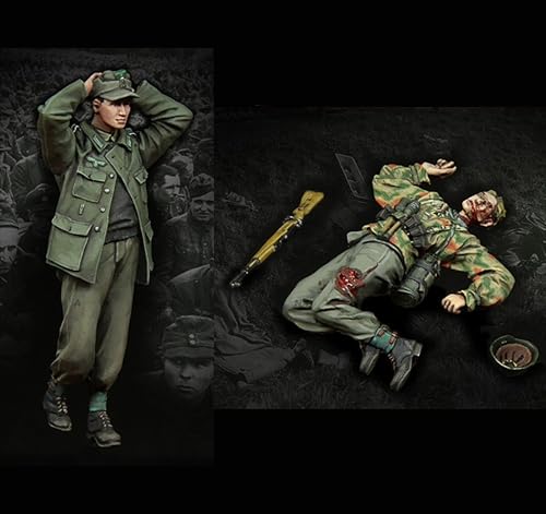 VHGHHVEJ 1/35 WWII German Soldier Resin Soldier Model Kit Unbemalt Unmontiert Resin Modell (2 Personen) //l9S7z2 von VHGHHVEJ