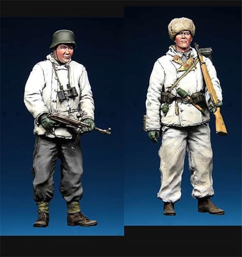 VHGHHVEJ 1/35 WWII German Soldier Resin Soldier Model Kit Unbemalt Unmontiert Resin Modell (2 Personen) //l9S7z6 von VHGHHVEJ
