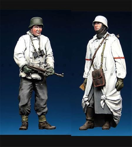 VHGHHVEJ 1/35 WWII German Soldier Resin Soldier Model Kit Unbemalt Unmontiert Resin Modell (2 Personen) //l9S7z7 von VHGHHVEJ