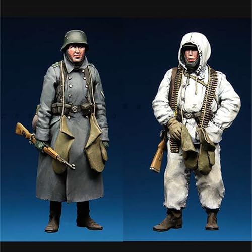 VHGHHVEJ 1/35 WWII German Soldier Resin Soldier Model Kit Unbemalt Unmontiert Resin Modell (2 Personen) //l9S7z9 von VHGHHVEJ