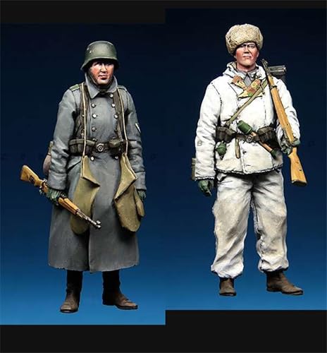 VHGHHVEJ 1/35 WWII German Soldier Resin Soldier Model Kit Unbemalt und unmontiert Figur Resin Model Kit (2 Personen) //L9e7Z8 von VHGHHVEJ