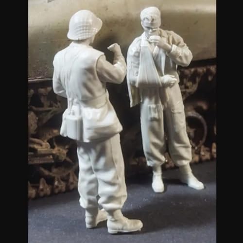 VHGHHVEJ 1/35 WWII Panzersoldat Resin Modell bausatz Unbemalt und unmontiert Figur Resin Modellbausatz (2 Figuren, Keine Panzer) // L9e3Z3 von VHGHHVEJ