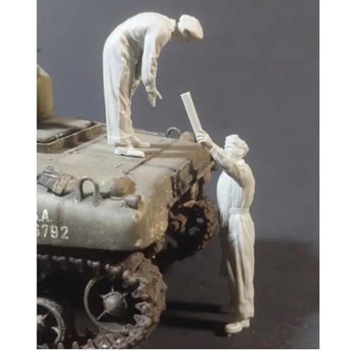 VHGHHVEJ 1/35 WWII Panzersoldat Resin Modell bausatz Unbemalt und unmontiert Figur Resin Modellbausatz (2 Figuren, Keine Panzer) // L9e3Z6 von VHGHHVEJ
