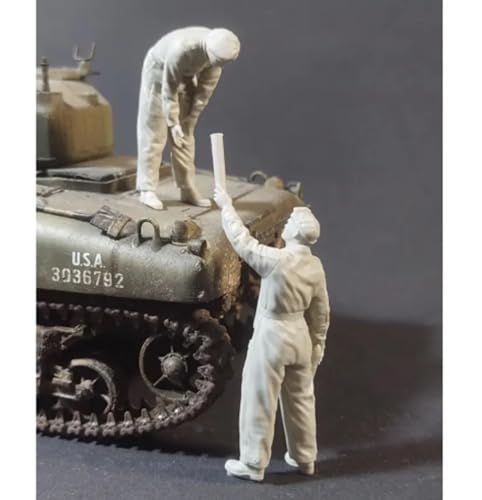 VHGHHVEJ 1/35 WWII Panzersoldat Resin Modell bausatz Unbemalt und unmontiert Soldat Resin Modellbausatz (2 Mann, ohne Panzer) //F9G3O4 von VHGHHVEJ