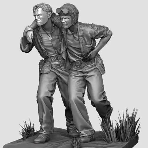 VHGHHVEJ 1/35 WWII Panzersoldat Resin Modell bausatz Unbemalt und unmontiert Soldat Resin Modellbausatz (2 Mann, ohne Panzer) //F9G3O7 von VHGHHVEJ