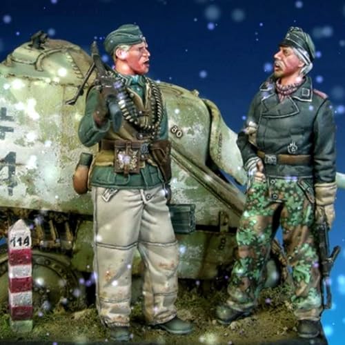 VHGHHVEJ 1/35 WWII Panzersoldat Resin Modell bausatz Unbemalt und unmontiert Soldat Resin Modellbausatz (2 Mann, ohne Panzer) //F9G3O9 von VHGHHVEJ