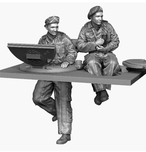 VHGHHVEJ 1/35 WWII Panzersoldat Resin Modellbausatz Unbemalt und unmontiert Soldat Resin Modellbausatz (2 Figuren, kein Panzer) //R9X5O1 von VHGHHVEJ