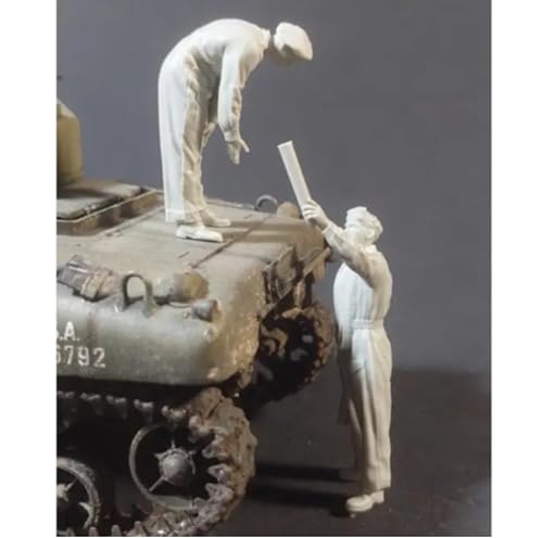VHGHHVEJ 1/35 WWII Panzersoldat Resin Modellbausatz Unbemalt und unmontiert Soldat Resin Modellbausatz (2 Figuren, kein Panzer) //R9X5O5 von VHGHHVEJ
