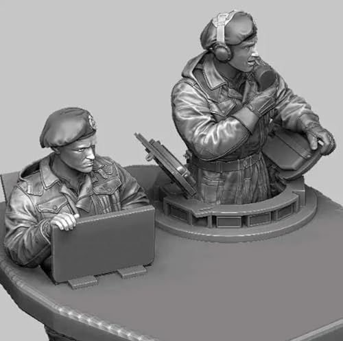 VHGHHVEJ 1/35 WWII Panzersoldat Resin Modellbausatz Unbemalt und unmontiert Soldat Resin Modellbausatz (2 Figuren, kein Panzer) //R9X5O6 von VHGHHVEJ