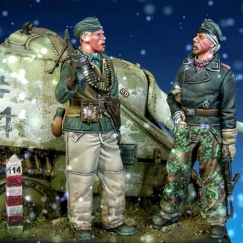 VHGHHVEJ 1/35 WWII Tank Soldier Resin Soldier Model Kit, unbemaltes und unmontiertes Resinmodell (2 Figuren, Keine Panzer) //l9S4z8 von VHGHHVEJ
