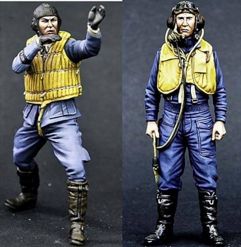 VHGHHVEJ 1/35 WWII US Pilot Soldier Resin Model Kit Unbemalt und unmontiert Soldier Resin Model Kit (2 Figuren) //R9X6O6 von VHGHHVEJ