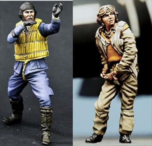 VHGHHVEJ 1/35 WWII US Pilot Soldier Resin Soldier Model Kit Unbemalt Unassembled Resin Model (2 Men) // l9S6z4 von VHGHHVEJ