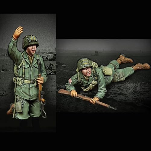 VHGHHVEJ 1/35 WWII US Soldier Resin Model Kit Unbemalt und unmontiert Soldier Resin Model Kit (2 Figuren) // J9M7O1 von VHGHHVEJ