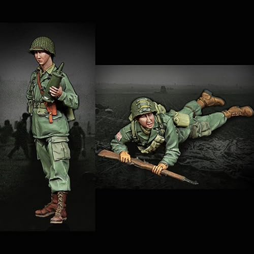 VHGHHVEJ 1/35 WWII US Soldier Resin Model Kit Unbemalt und unmontiert Soldier Resin Model Kit (2 Personen) //F9G4O4 von VHGHHVEJ