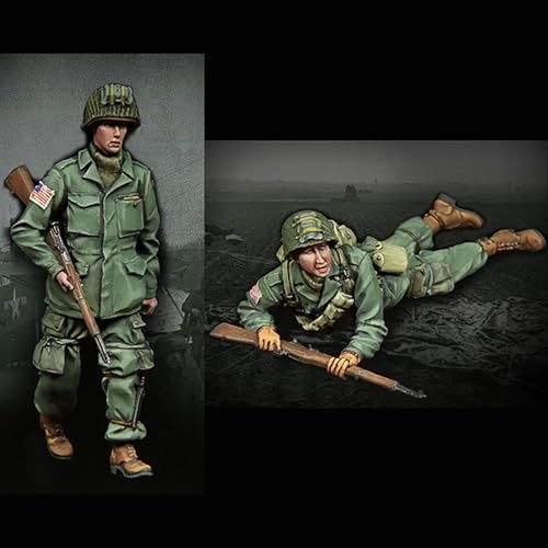 VHGHHVEJ 1/35 WWII US Soldier Resin Model Kit Unbemalt und unmontiert Soldier Resin Model Kit (2 Personen) //F9G4O5 von VHGHHVEJ
