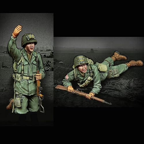 VHGHHVEJ 1/35 WWII US Soldier Resin Model Kit Unbemalt und unmontiert Soldier Resin Model Kit (2 Personen) //F9G4O6 von VHGHHVEJ