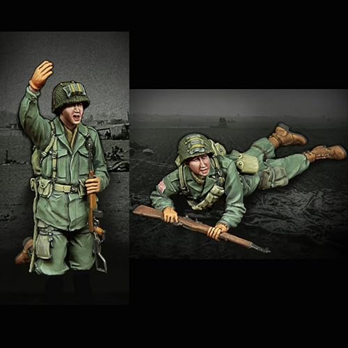 VHGHHVEJ 1/35 WWII US Soldier Resin Soldier Model Kit, unbemaltes und unmontiertes Resinmodell (2 Figuren) //l9S5z1 von VHGHHVEJ