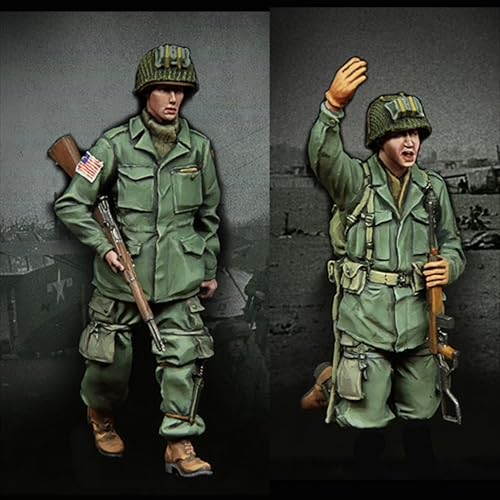 VHGHHVEJ 1/35 WWII US Soldier Resin Soldier Model Kit, unbemaltes und unmontiertes Resinmodell (2 Figuren) //l9S5z3 von VHGHHVEJ