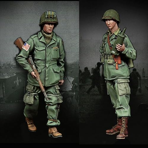 VHGHHVEJ 1/35 WWII US Soldier Resin Soldier Model Kit, unbemaltes und unmontiertes Resinmodell (2 Figuren) //l9S5z6 von VHGHHVEJ