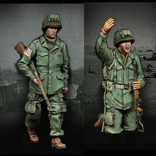 VHGHHVEJ 1/35 WWII US Soldier Resin Soldier Model Kit Unbemalt und unmontiert Figur Resin Model Kit (2 Personen) // L9e4Z4 von VHGHHVEJ