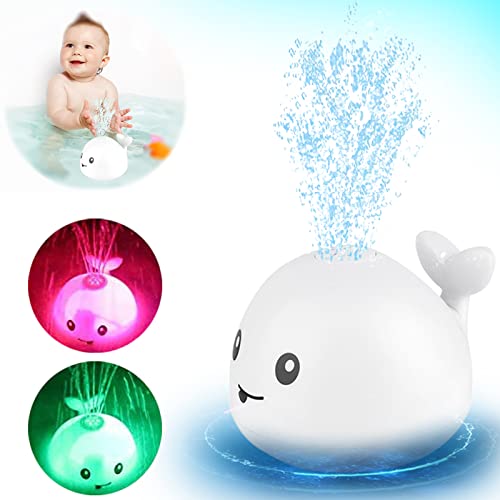 VI AI Baby-Badespielzeug, Wal, Induktionsspray, Wasserspielzeug mit LED-Beleuchtung, Sprinkler-Spielzeug für Babys, Kinder, Kleinkinder, Wal, Badewannenspielzeug – Weiß VI AI Baby-Badespielzeug, Wal, Induktionsspray, Wasserspielzeug mit LED-Beleuchtung, Sprinkler-Spielzeug für Babys, Kinder, Kleinkinder, Wal, Badewannenspielzeug – Weiß von VI AI