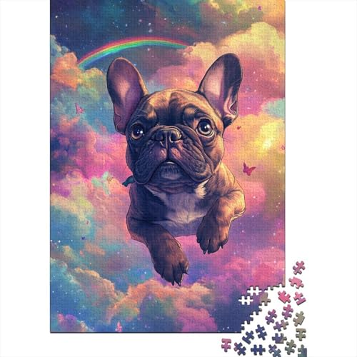 French BullHund Puzzle 1000-teilige Schwer Puzzle Spielzeug Lernspiel Impossible Herausforderungsspielzeug Für Erwachsene Und Kinder Ab 14 Jahren 1000pcs (75x50cm) von VIAGECSKE