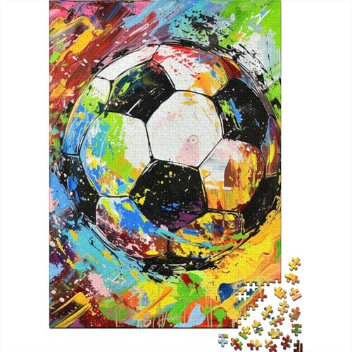 Fußball Pattern Puzzles 1000 Teile Schwer Puzzle Spielzeug Lernspiel Impossible Herausforderungsspielzeug Für Erwachsene Kinder 1000pcs (75x50cm) von VIAGECSKE