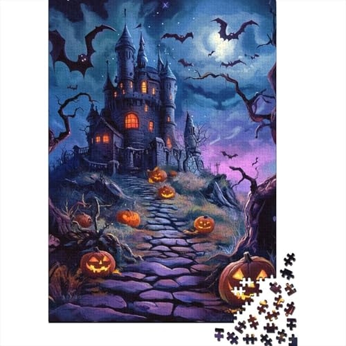 Halloween-Dorf Puzzle 1000-teilige Schwer Puzzle Spielzeug Lernspiel Impossible Herausforderung Spielzeug Für Erwachsene Und Kinder in Bewährter 1000pcs (75x50cm) von VIAGECSKE