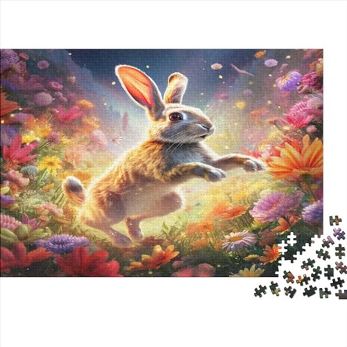 Kaninchen 1000 Stück Puzzles Für Erwachsene Teenager Stress Abbauen Familien-Puzzlespiel 1000-teiliges Puzzle Kinder Lernspiel Spielzeug Geschenk Puzzel 1000pcs (75x50cm) von VIAGECSKE