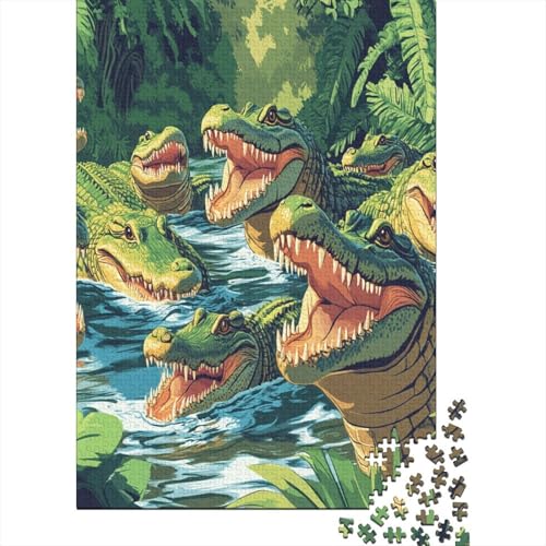 Krokodil Puzzles 1000 Teile Schwer Puzzle Spielzeug Pädagogisches Spiel Impossible Herausforderung Spielzeug Für Erwachsene Und Kinder Ab 12 Jahren 1000pcs (75x50cm) von VIAGECSKE