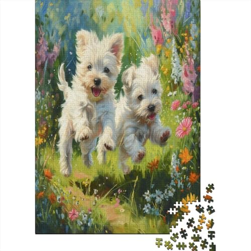 Maltese Hund Puzzle 1000 Teile Puzzle Für Erwachsene Und Kinder Ab 14 Jahren Puzzel 1000pcs (75x50cm) von VIAGECSKE