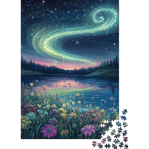 Nördliche Lichter Puzzles 1000 Teile Schwer Puzzle Spielzeug Lernspiel Impossible Herausforderungsspielzeug Für Erwachsene Und Kinder Ab 14 Jahren 1000pcs (75x50cm) von VIAGECSKE
