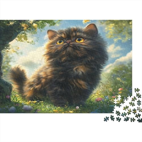 Perserkatze 1000 Stück Puzzles Für Erwachsene Teenager Stress Abbauen Familien-Puzzlespiel Mit Poster in 1000-teiliges Puzzle Kinder Lernspiel Spielzeug Geschenk Puzzel 1000pcs (75x50cm) von VIAGECSKE
