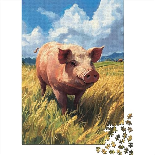 Schwein Puzzle 1000 Teile Schwer Puzzle Spielzeug Lernspiel Impossible Herausforderungsspielzeug Für Erwachsene Kinder 1000pcs (75x50cm) von VIAGECSKE