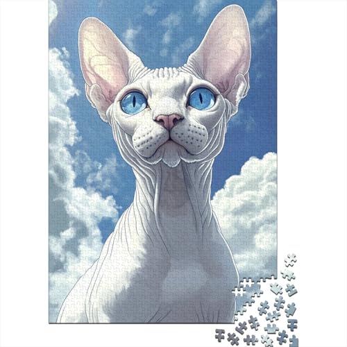 Sphinxkatze Puzzles 1000 Teile Schwer Puzzle Spielzeug Lernspiel Impossible Herausforderung Spielzeug Für Erwachsene Und Kinder Ab 14 Jahren 1000pcs (75x50cm) von VIAGECSKE