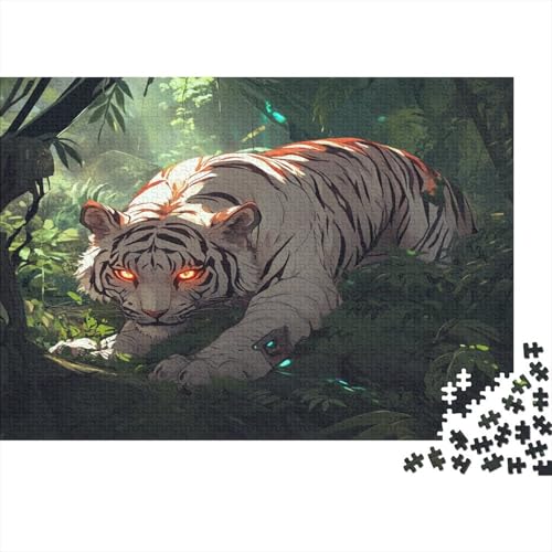 Tiger 1000 Stück Puzzles Für Erwachsene Teenager Stress Abbauen Familien-Puzzlespiel 1000-teiliges Puzzle Kinder Lernspiel Spielzeug Geschenk Puzzel 1000pcs (75x50cm) von VIAGECSKE