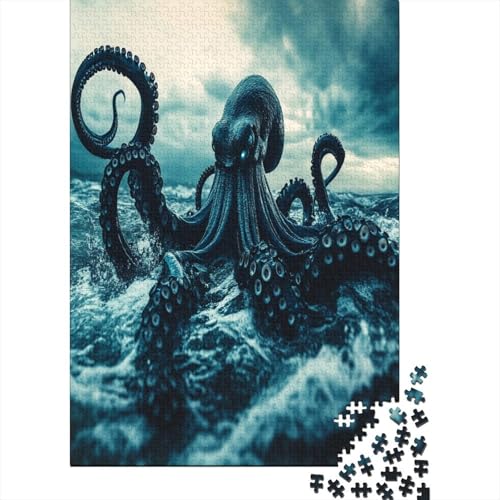 Tintenfisch Puzzles 1000 Teile Schwer Puzzle Spielzeug Lernspiel Impossible Herausforderung Spielzeug Für Erwachsene Und Kinder Ab 12 Jahren 1000pcs (75x50cm) von VIAGECSKE