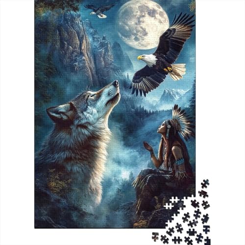 Wolf Puzzle 1000 Teile Schwer Puzzle Spielzeug Lernspiel Impossible Herausforderungsspielzeug Für Erwachsene Kinder 1000pcs (75x50cm) von VIAGECSKE