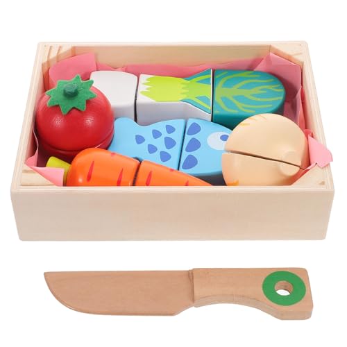 VICASKY Holzküchen-spielzeugset Zum Schneiden Von Obst Für Kinder Buntes Obstspielzeug Aus Holz Für Jungen Und Mädchen von VICASKY