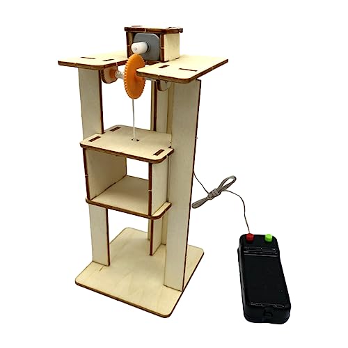 VICASKY 1satz Lernspielzeug Holzaufzug Für Junge Mädchen Aufzug Modell Für Frühe Bildung Einfache Montage Fördert Praktische Fähigkeiten Und Kreatives Denken Für Jungen Und Mädchen von VICASKY
