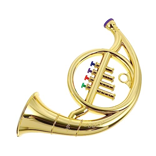 1 Stück Französisches Horn Modell Lernspielzeug für Simuliertes Horn für Bühnenaufführungen Goldfarbe für Junge von VICASKY