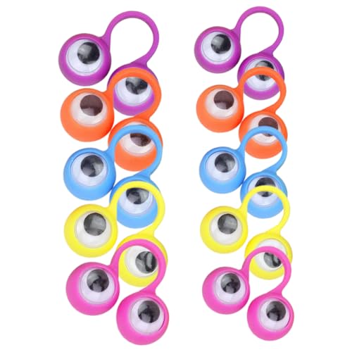 VICASKY 10st Interessantes Kinderspielzeug Augapfelringe Fingerspielzeug Partybevorzugungsspielzeug Augenring Intelligentes Tragbares Kinderspielzeug Plastik von VICASKY