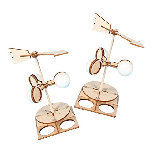 VICASKY 2 Sets Windfahnen-Spielzeug Aus Holz Wissenschaftliches Pädagogisches Bastelset Für Kinder Sicheres Und Nicht Hölzernes Spielzeug Für Jungen Und Mädchen von VICASKY